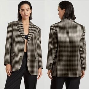 Everlane Gingham Black and Tan 80s Blazer - Like New